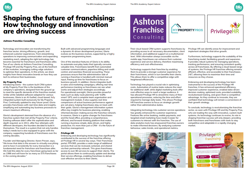 How technology plays a part in franchise businesses